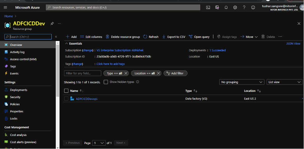 Implementing CI_CD with ADF 01