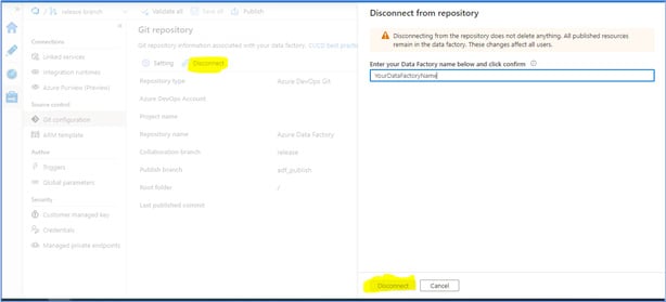 Deploy existing data factory repository brand on a new environment via Git configuration 8 Nitor Infotech