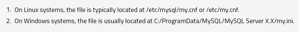 MySQL configuration file cmd