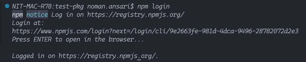 npm login