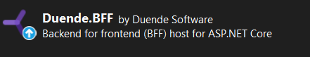 installation of the _Duende.BFF_ NuGet package