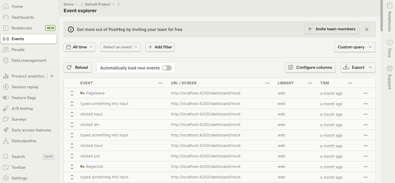 Fig A Event Explorer
