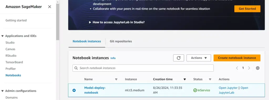 Setting up Jupyter Notebook Instance 