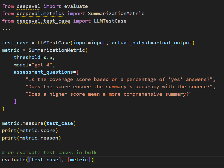 DeepEval calculation