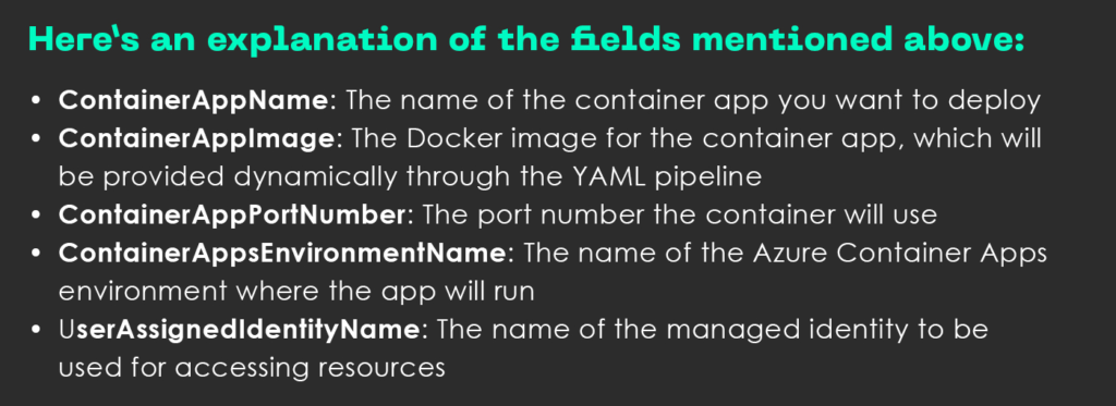 Requirement list for generating a parameter file for Bicep