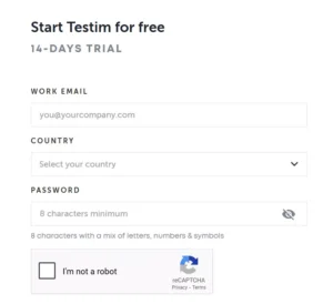 Testim Sign-Up and Sign-In